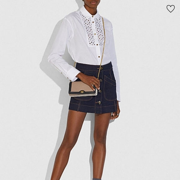 COACH Riley Chain Clutch In Colorblock WALLET ON CHAIN - Picture 4 of 16